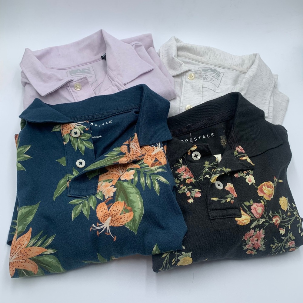 American Eagle Aeropostale Polo Shirt Bundle Mens Small Multicolor Excellent Lot